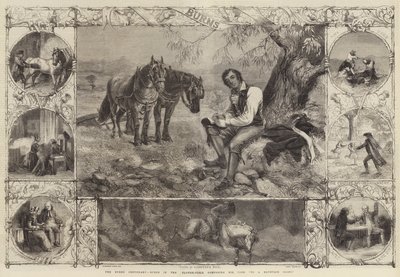 Le centenaire de Burns, Burns dans le champ de labour composant son poème À une marguerite - Harrison William Weir